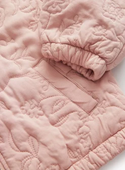 Pink Quilted Embroidered Jacket 5-6 years