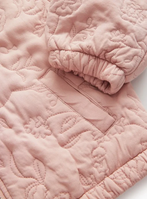Pink Quilted Embroidered Jacket 5-6 years