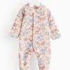 Pink Quilted Floral Print 2.5 Tog Sleepsuit 6-9 months