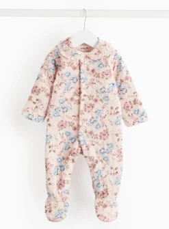 Pink Quilted Floral Print 2.5 Tog Sleepsuit 6-9 months