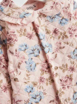 Pink Quilted Floral Print 2.5 Tog Sleepsuit 6-9 months