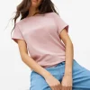 Pink Roll Sleeve Relaxed T-Shirt XXL