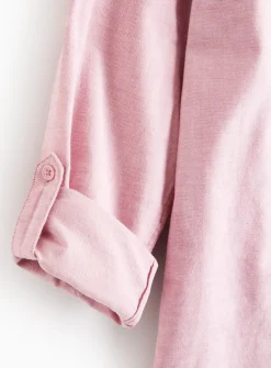 Pink Roll Sleeve Slim Fit Oxford Shirt M