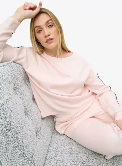Pink Scuba Contrast Piping Co-ord Pyjama Top XL