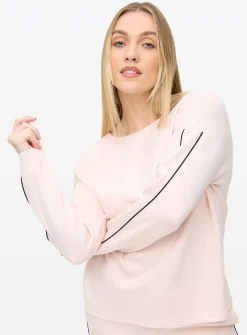 Pink Scuba Contrast Piping Co-ord Pyjama Top XL