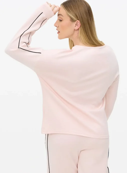 Pink Scuba Contrast Piping Co-ord Pyjama Top XL