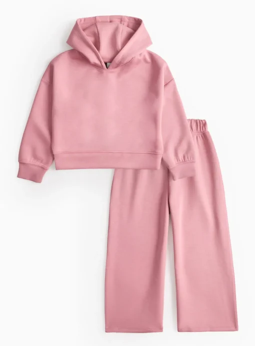 Pink Scuba Hoodie & Joggers Set 8 years