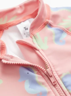 Pink Seahorse Print Swimsuit & Keppi Hat 2-3 years