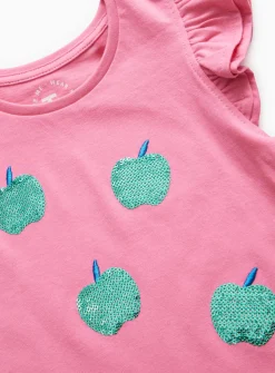 Pink Sequin Apple T-Shirt 1-2 years