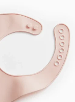 Pink Silicone Bib One Size
