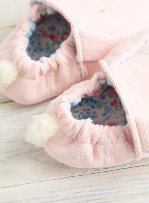 Pink Soft Bunny Slippers 6-9 months