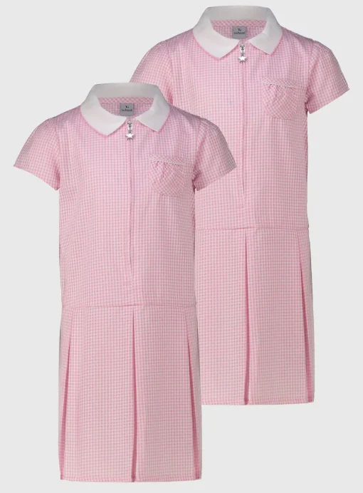 Pink Sporty Gingham Dress 2 Pack 3 years