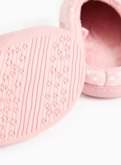 Pink Spot Print Mule Slippers L