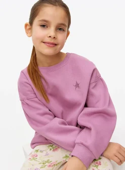 Pink Star Design Crew Neck Sweatshirt 9 years