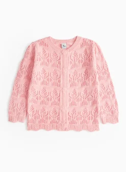 Pink Stitch Detail Cardigan 1-2 years