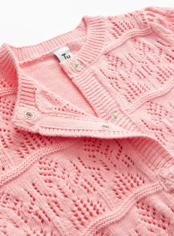 Pink Stitch Detail Cardigan 1-2 years