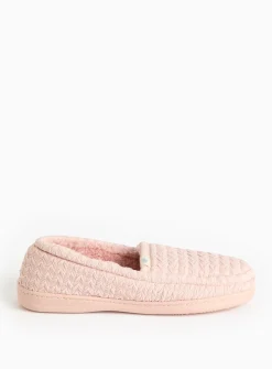 Pink Stitch Texture Mule Slippers 8
