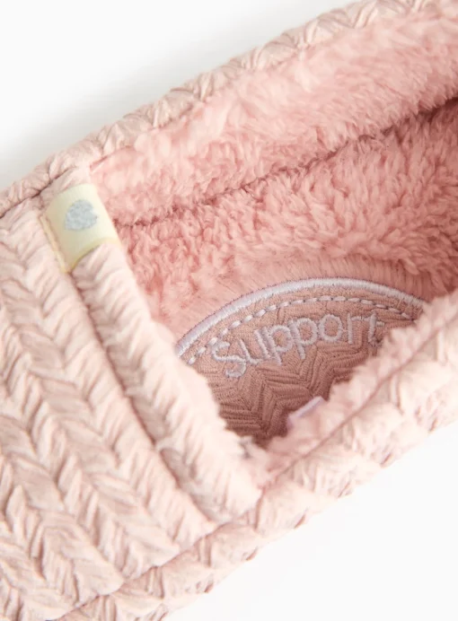 Pink Stitch Texture Mule Slippers 8