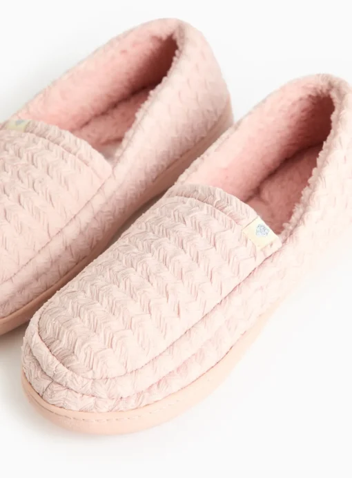 Pink Stitch Texture Mule Slippers 8