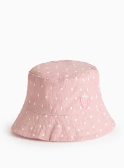 Pink Strawberry Novelty Bucket Hat 3-6 months