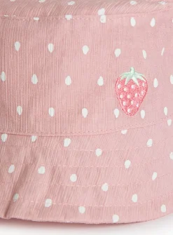 Pink Strawberry Novelty Bucket Hat 3-6 months