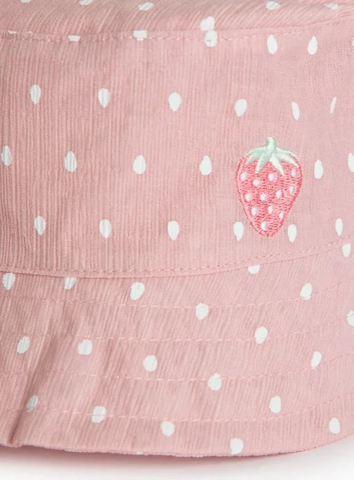 Pink Strawberry Novelty Bucket Hat 3-6 months