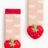 Pink Strawberry Rattle Socks 6-12 months