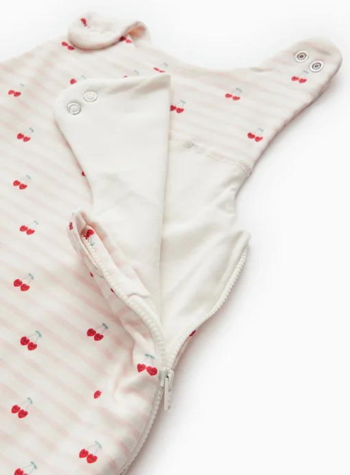 Pink Stripe Cherry Printed 1.5 Tog Sleeping Bag 0-6 Months