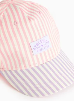 Pink Stripe Cotton Seersucker Cap 1-2 years