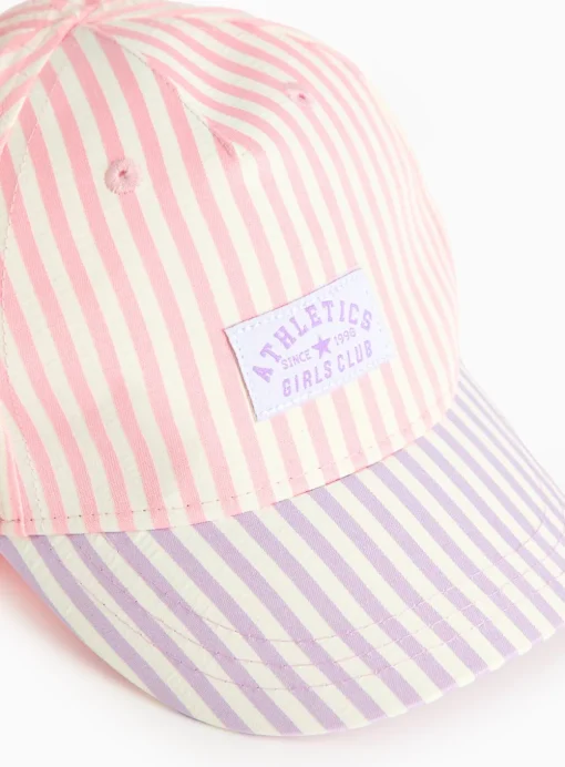 Pink Stripe Cotton Seersucker Cap 1-2 years