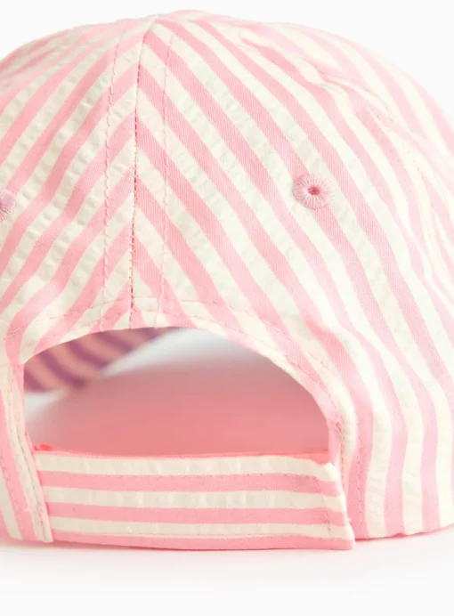 Pink Stripe Cotton Seersucker Cap 1-2 years