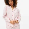 Pink Stripe Hearts Seersucker Pyjama Shirt 24
