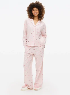 Pink Stripe Hearts Seersucker Pyjama Shirt 24