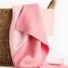 Pink Stripe Knitted Blanket One Size
