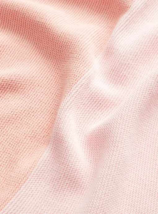 Pink Stripe Knitted Blanket One Size