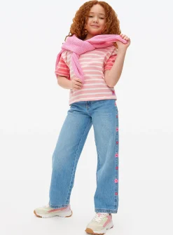 Pink Stripe Print Heavyweight T-Shirt 13 years