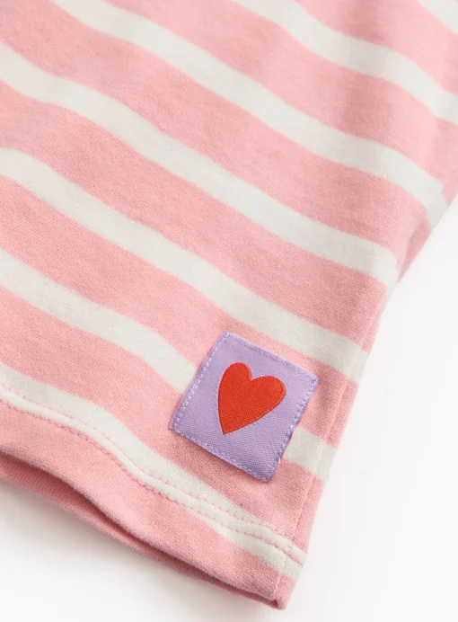 Pink Stripe Print Heavyweight T-Shirt 13 years