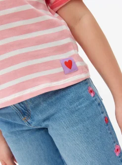 Pink Stripe Print Heavyweight T-Shirt 13 years