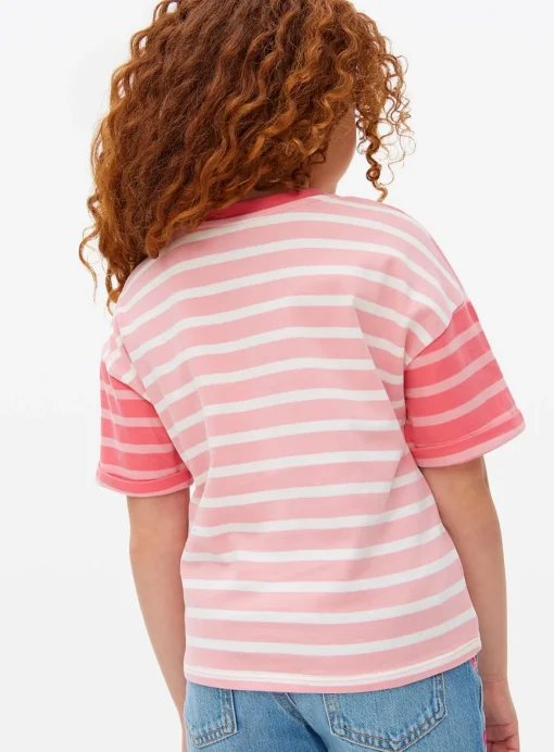 Pink Stripe Print Heavyweight T-Shirt 13 years
