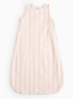 Pink Stripe Quilted 1.5 Tog Sleeping Bag 18-24 months