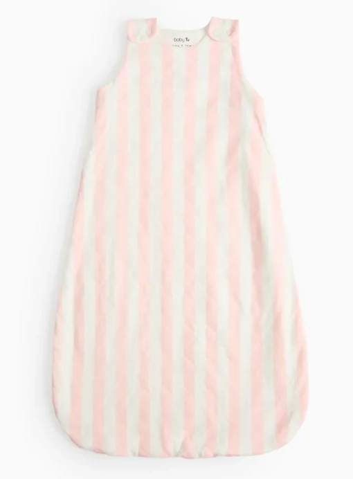 Pink Stripe Quilted 1.5 Tog Sleeping Bag 18-24 months