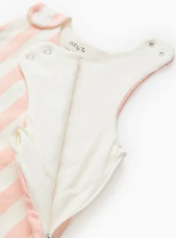 Pink Stripe Quilted 1.5 Tog Sleeping Bag 18-24 months