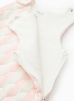 Pink Stripe Quilted 2.5 Tog Sleeping Bag 0-6 Months