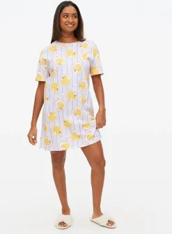 Pink Stripe Rubber Duck Print Nightdress M