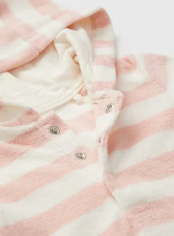 Pink Stripe Short Sleeve Towelling Romper Up to 3 mths