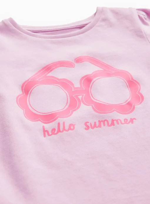 Pink Sunglasses Graphic Print T-Shirt 1-2 years