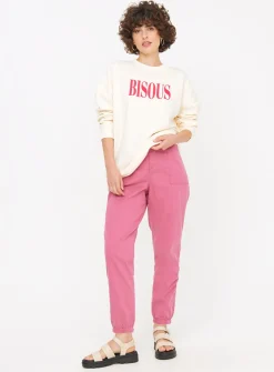 Pink Tea Dye Tapered Leg Trousers 8R