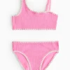 Pink Textured 2 Piece Bikini Set 5 years