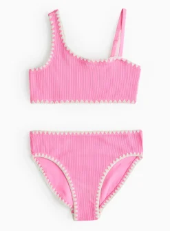 Pink Textured 2 Piece Bikini Set 5 years