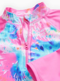 Pink Tie Dye Printed 3-Piece Swim Set 3 years
